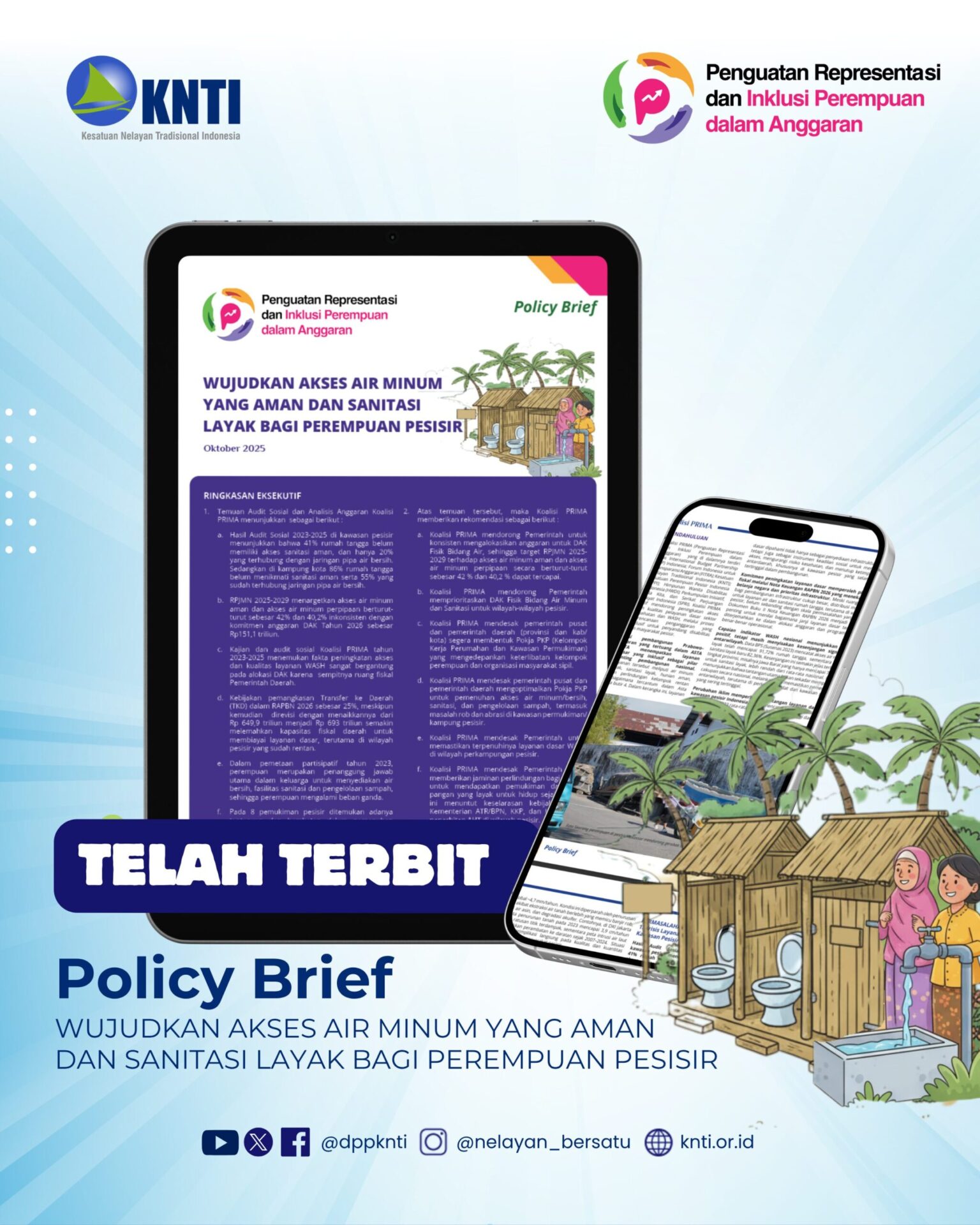Policy Brief: Wujudkan Akses Air Minum yang Aman dan Sanitasi Layak Bagi Perempuan Pesisir